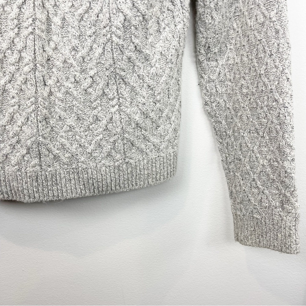 For Love & Lemons Knitz Gray Cableknit Turtleneck Sweater Size Medium - Picture 3 of 7